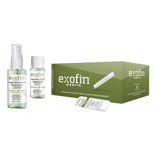 Exofin Mastic Liquid Adhesive – Full product family including spray bottles and ampoules