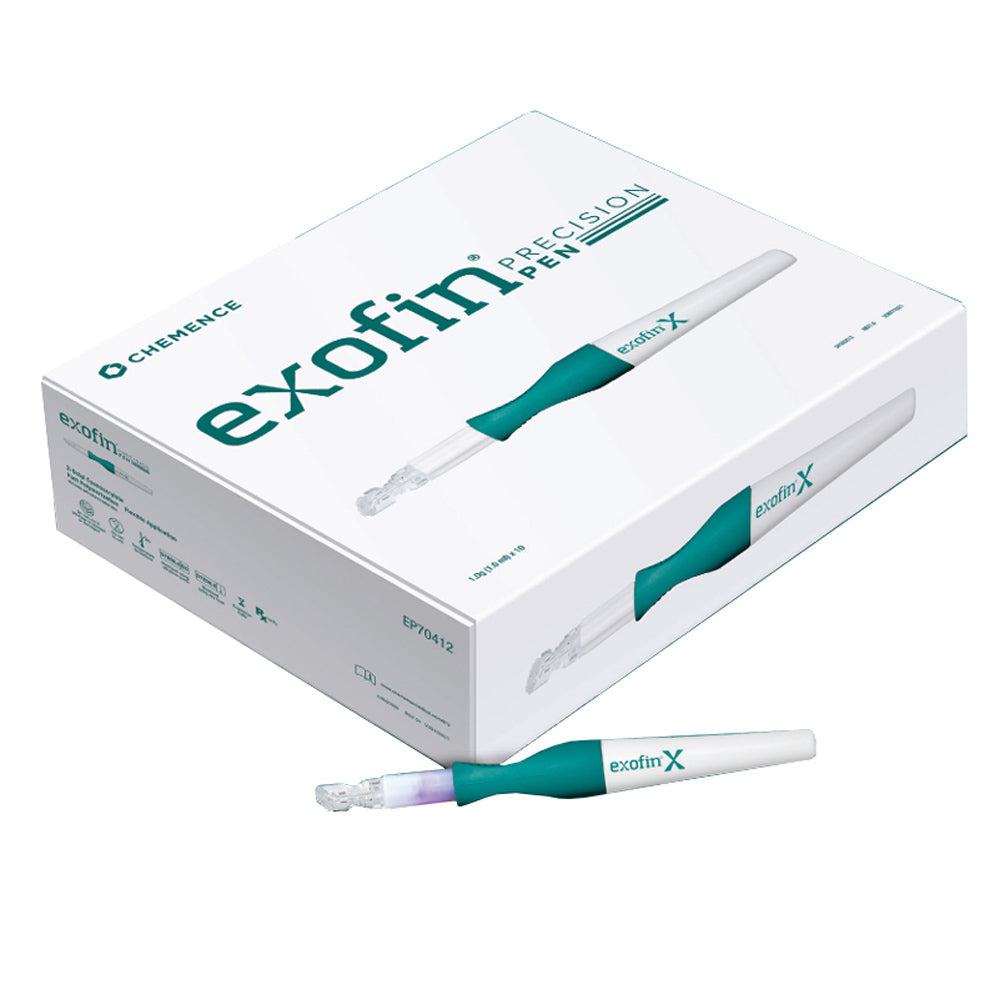 Box of 12 Exofin Precision Pens – 1 mL high viscosity adhesive with one pen displayed separately