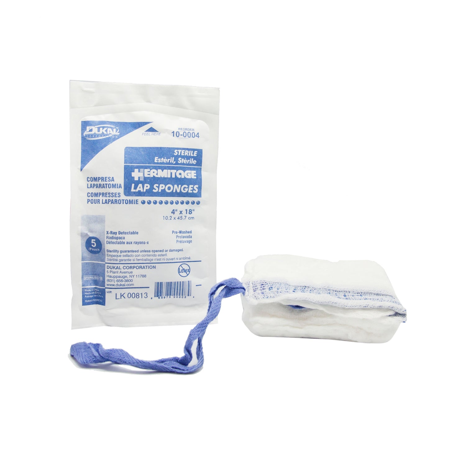 Sterile, Lap Sponge, Prewash, X-Ray, 4" x 18"