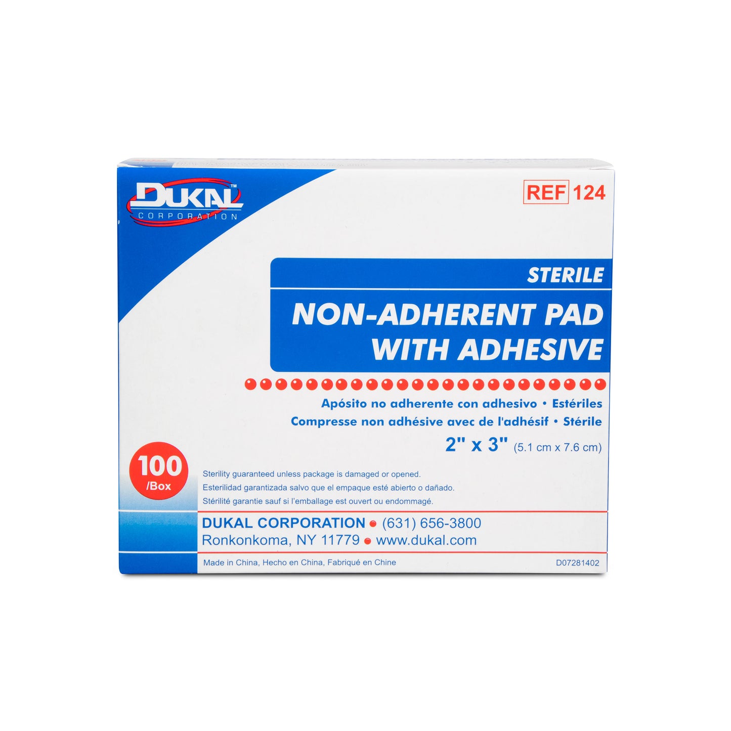 Sterile, Non-Adherent Pad with Adhesive, 2" x 3"