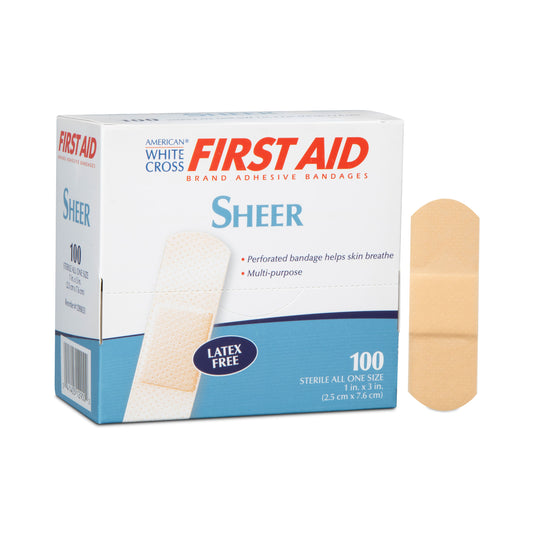 Sheer Adhesive Strips, Sterile, 1" x 3"