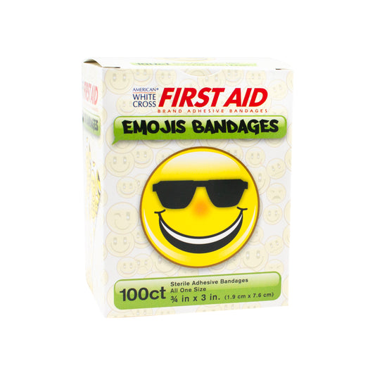 Designer Adhesive Bandages, Sterile, Emoji, 3/4" x 3"