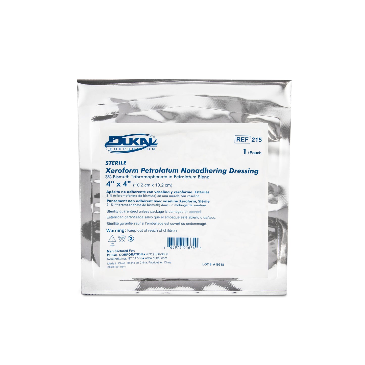 Dukal - Xeroform Dressing, 4" x 4"