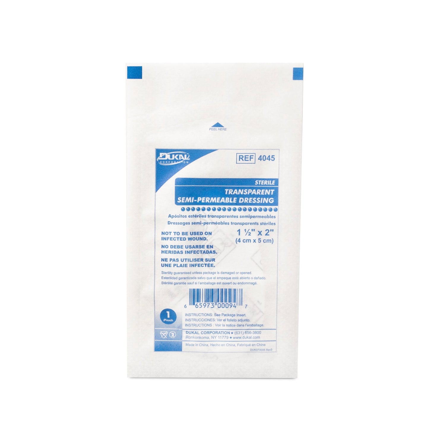 Sterile, Semi-Permeable Dressing, 1-1/2" x 2"