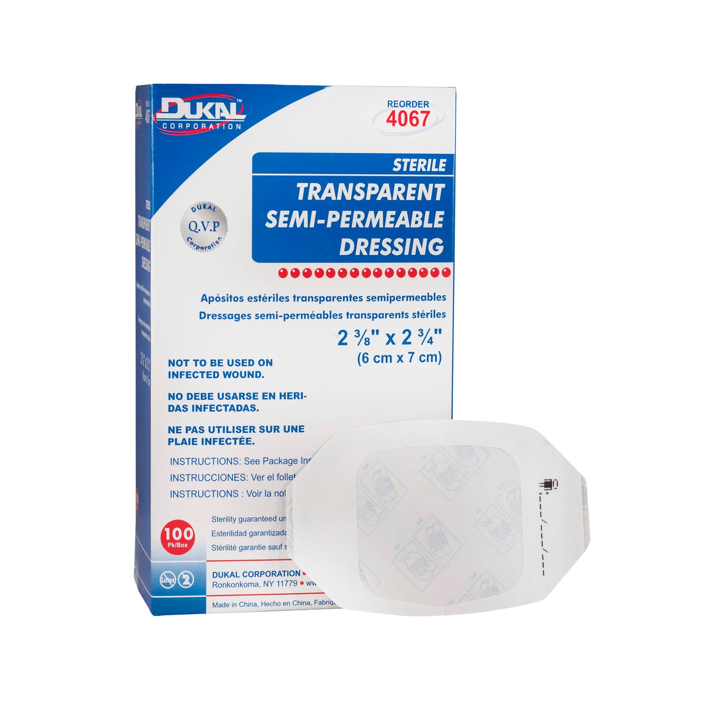 Sterile, Semi-Permeable Dressing, 2-3/8" x 2-3/4"