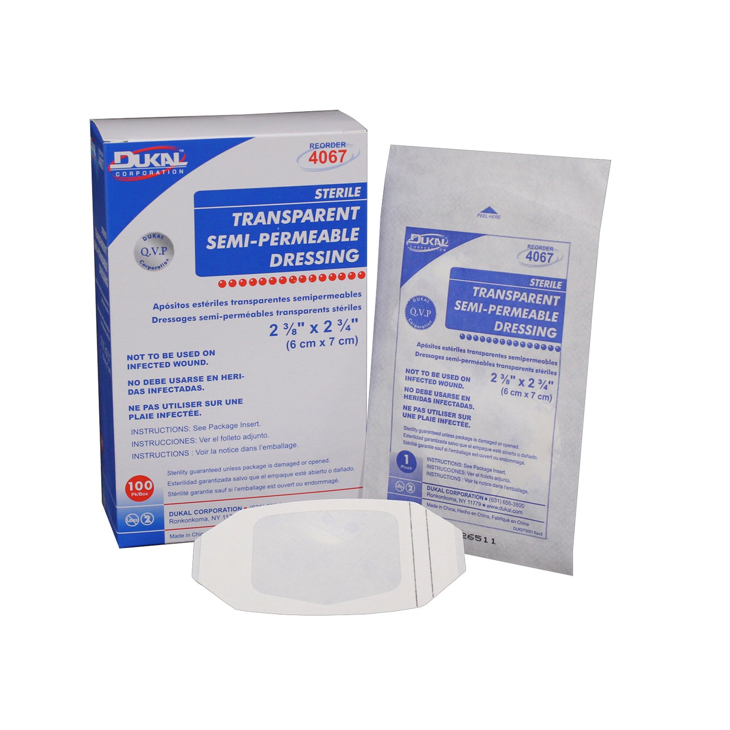 Sterile, Semi-Permeable Dressing, 2-3/8" x 2-3/4"