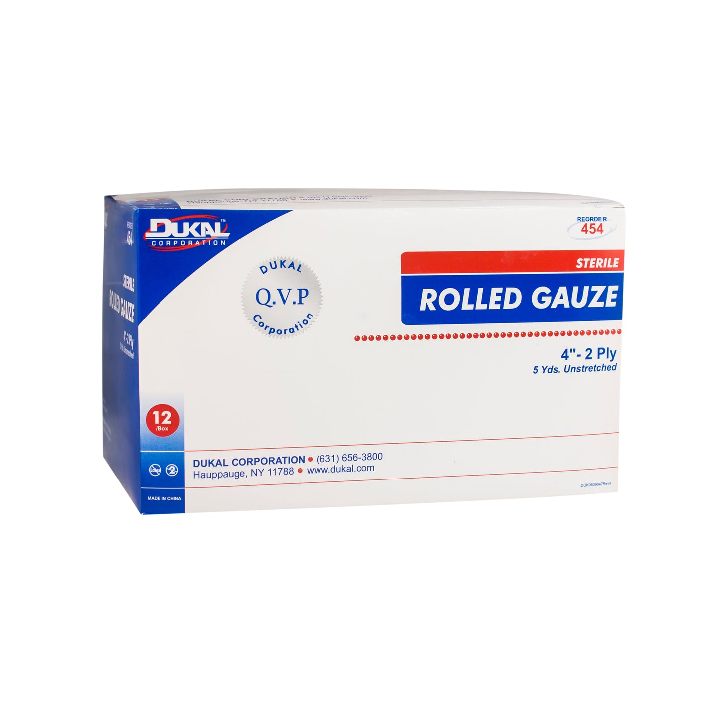 Sterile, Rolled Gauze, 4", 2-ply