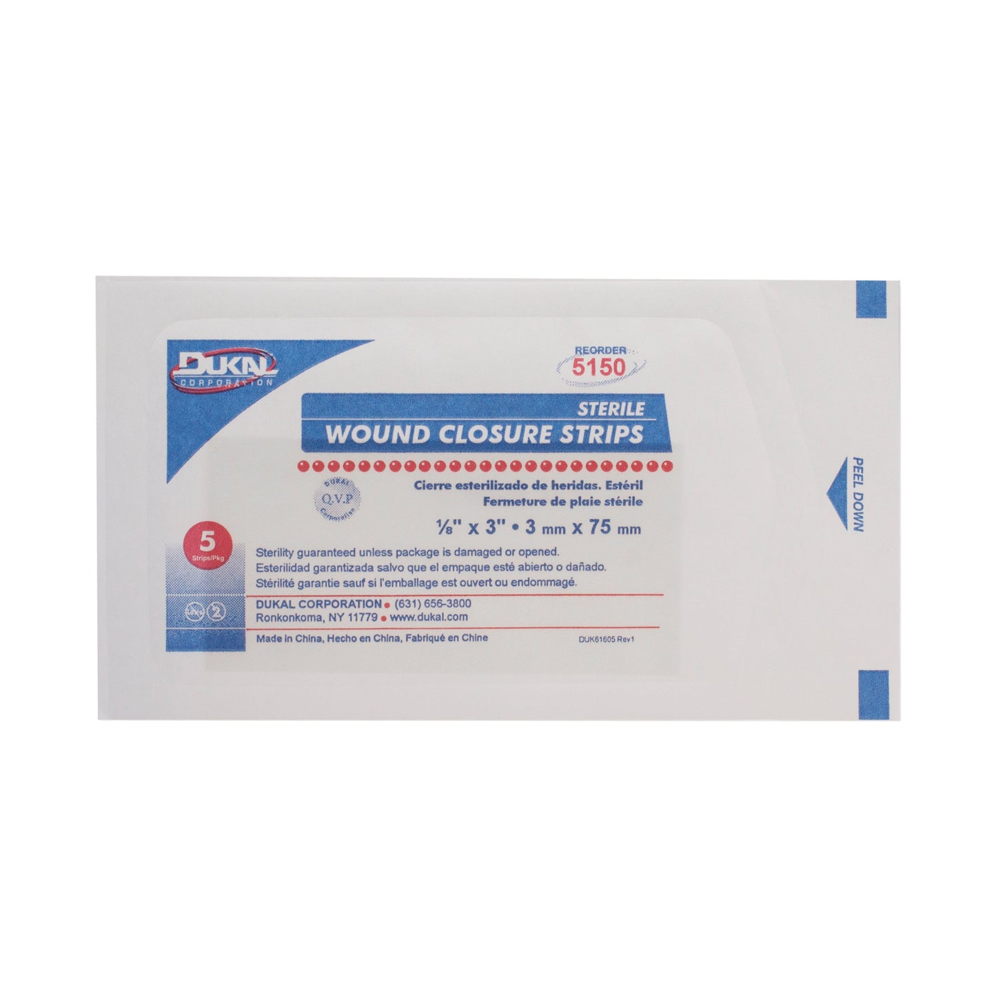 Sterile, Wound Closure Strips, 1/8" x 3"