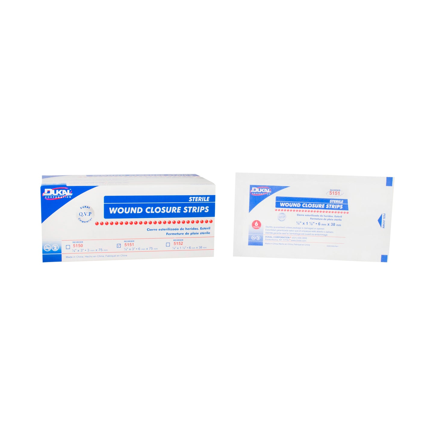 Sterile, Wound Closure Strips, 1/4" x 3"