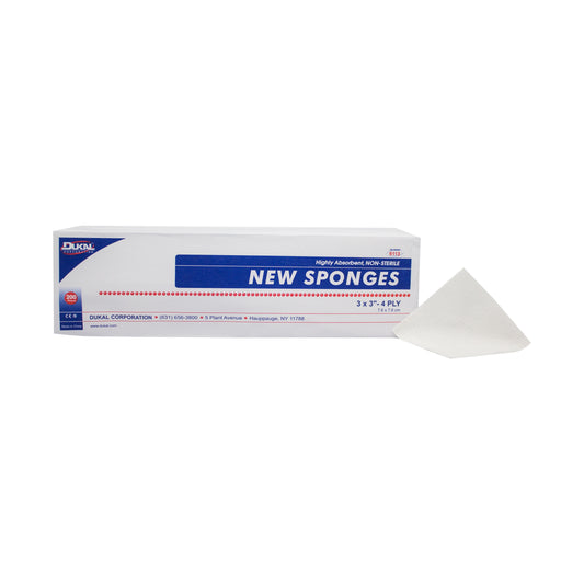 Non-Sterile, New Sponge, 3" x 3", 4-ply