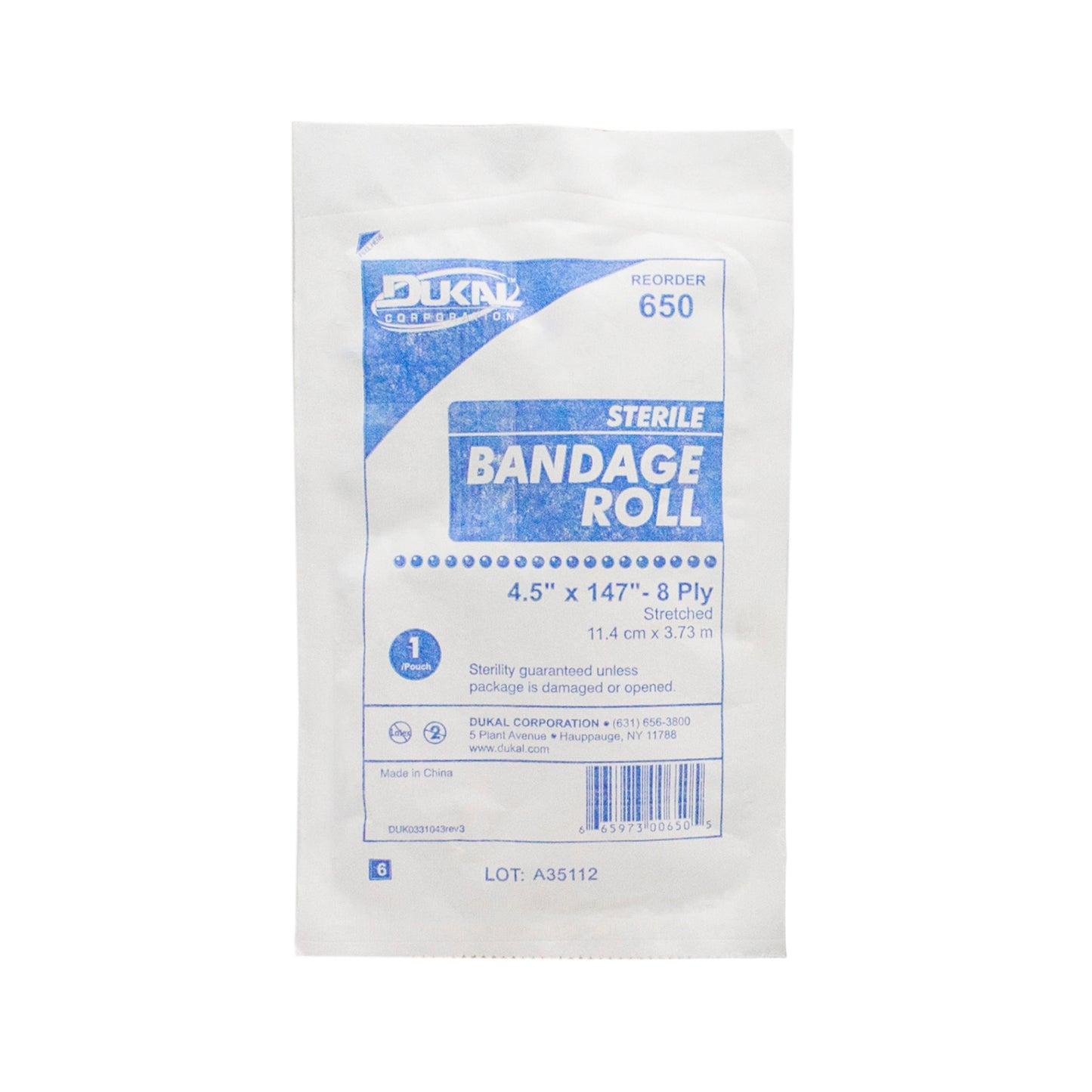 Sterile, Bandage Roll, 4.5" x 4.1yds, 8-ply