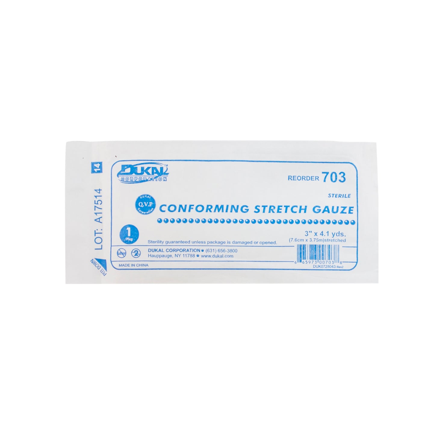 Dukal - Conforming Stretch Gauze 3" x 4.1 yd, Sterile