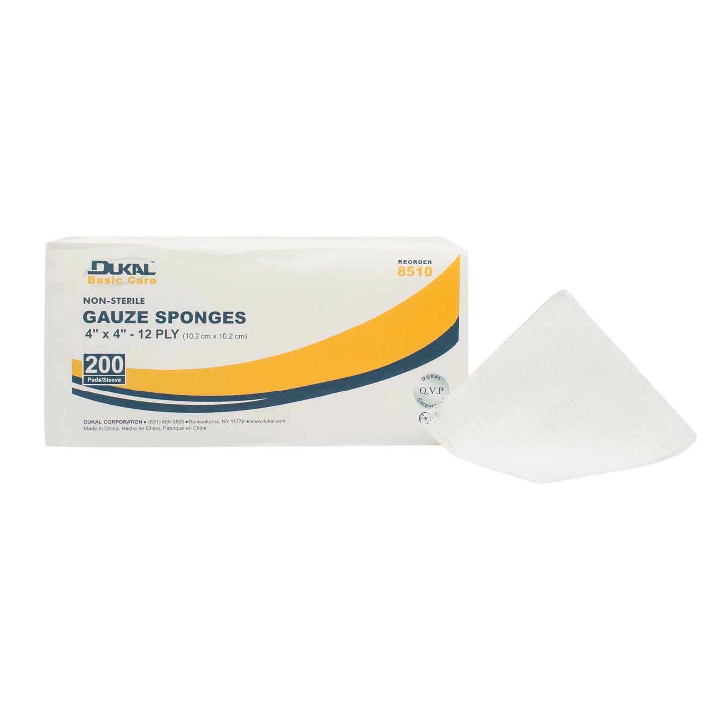 Non-Sterile, Basic Care Gauze Sponge, 4" x 4", 12-ply