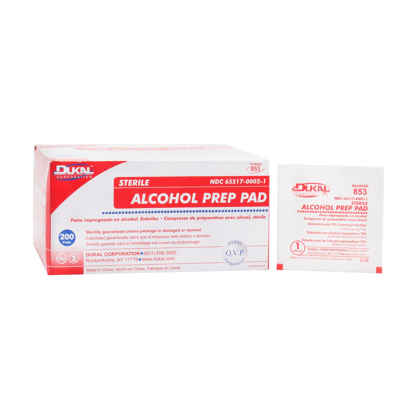 Dukal - Medium 2ply Alcohol Prep Pad