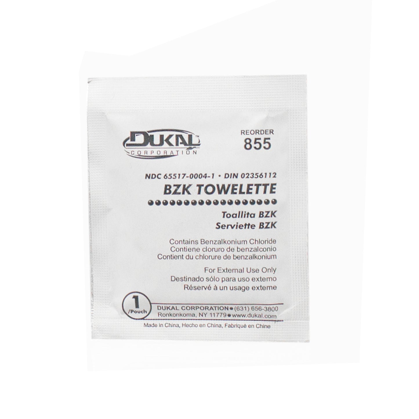 Dukal - BZK Towelette, 5" x 8" , BULK