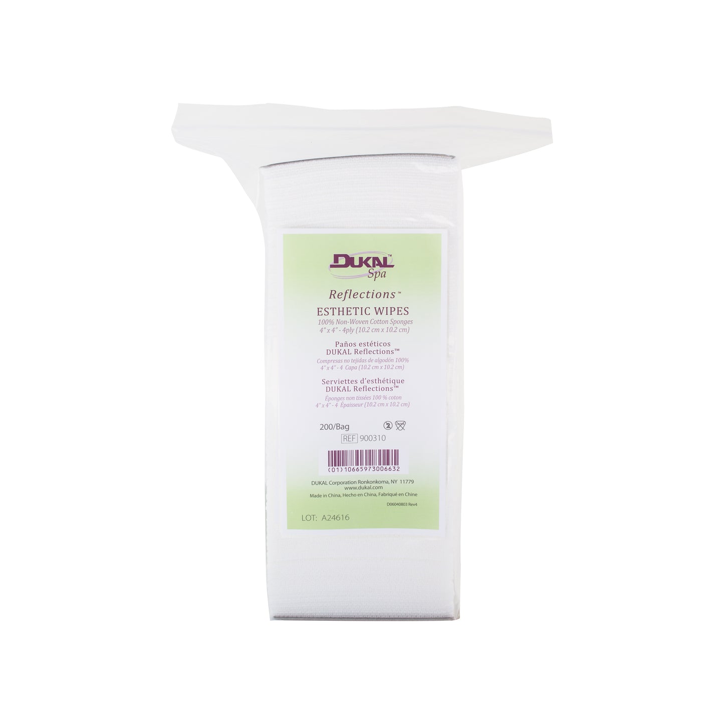 Dukal Reflectionsᵀᴹ Esthetic Wipes, 4" x 4", 4-ply