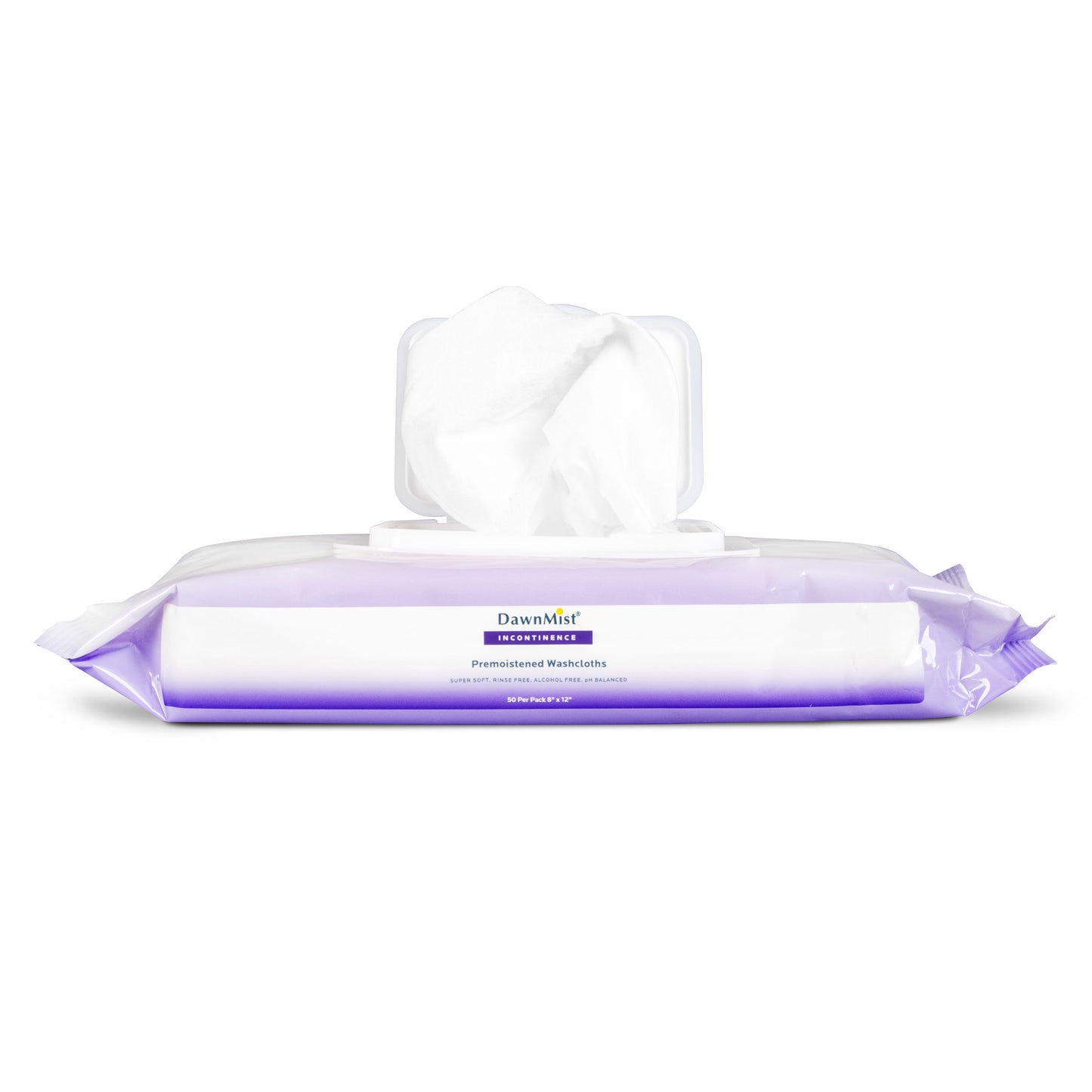 DawnMist - Pre-Moistened Disposable Adult Washcloths, Soft Pack with Lid 8" x 12"