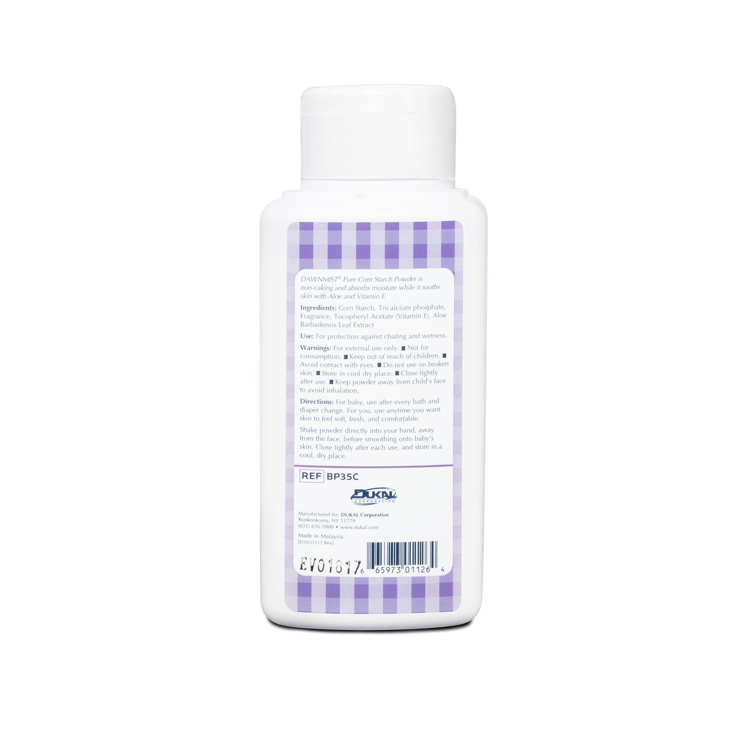 DawnMist® Baby Powder, Corn Starch, Premium 3.5 oz