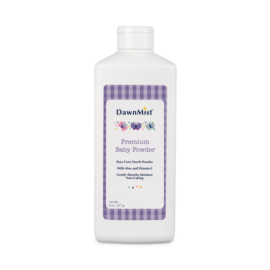 DawnMist® Baby Powder, Corn Starch, Premium 8 oz