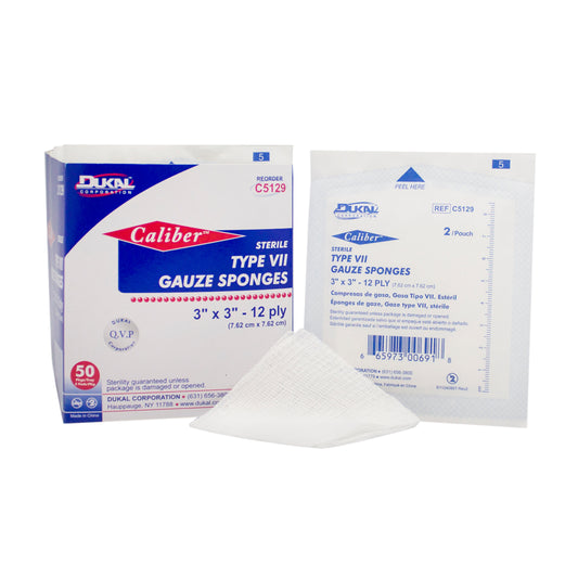 Type VII Gauze, Sterile, 4" x 4", 12-ply
