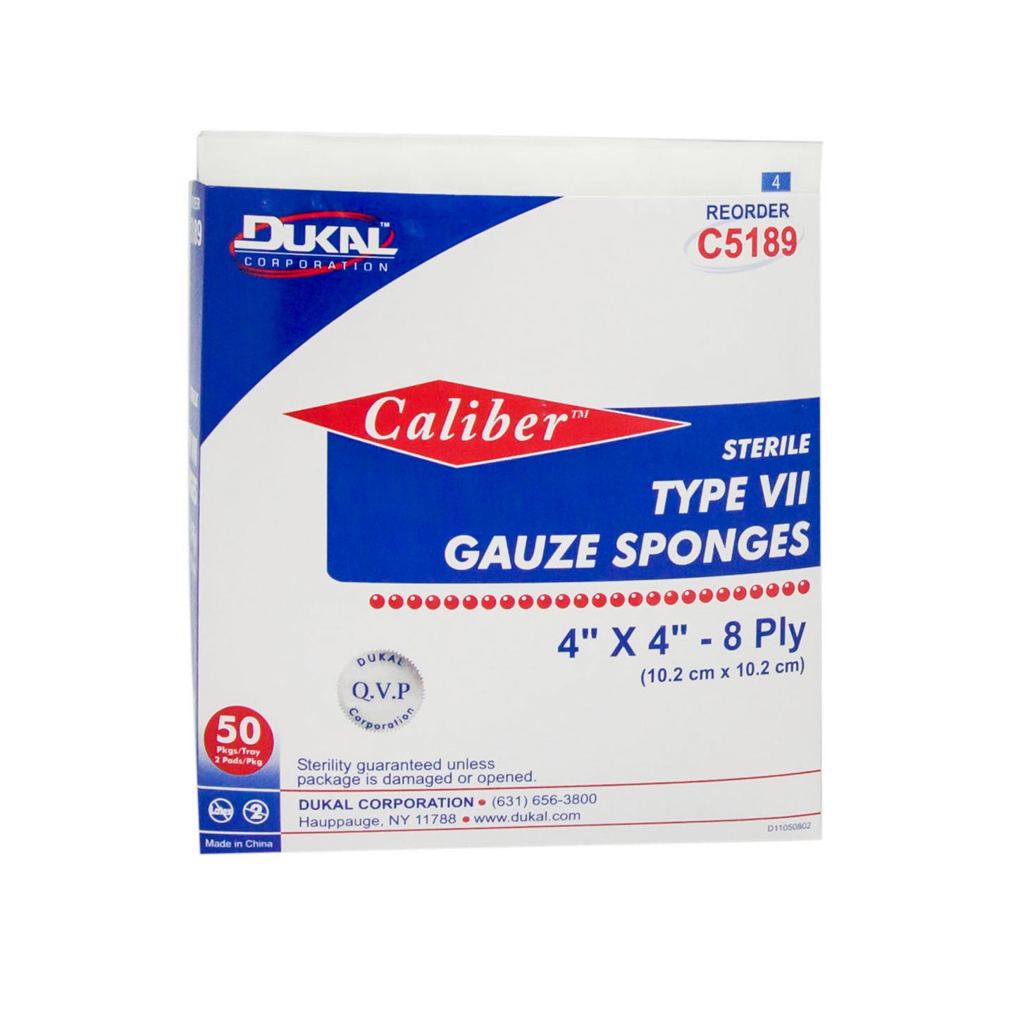 Type VII Gauze, Sterile, 4" x 4", 8-ply