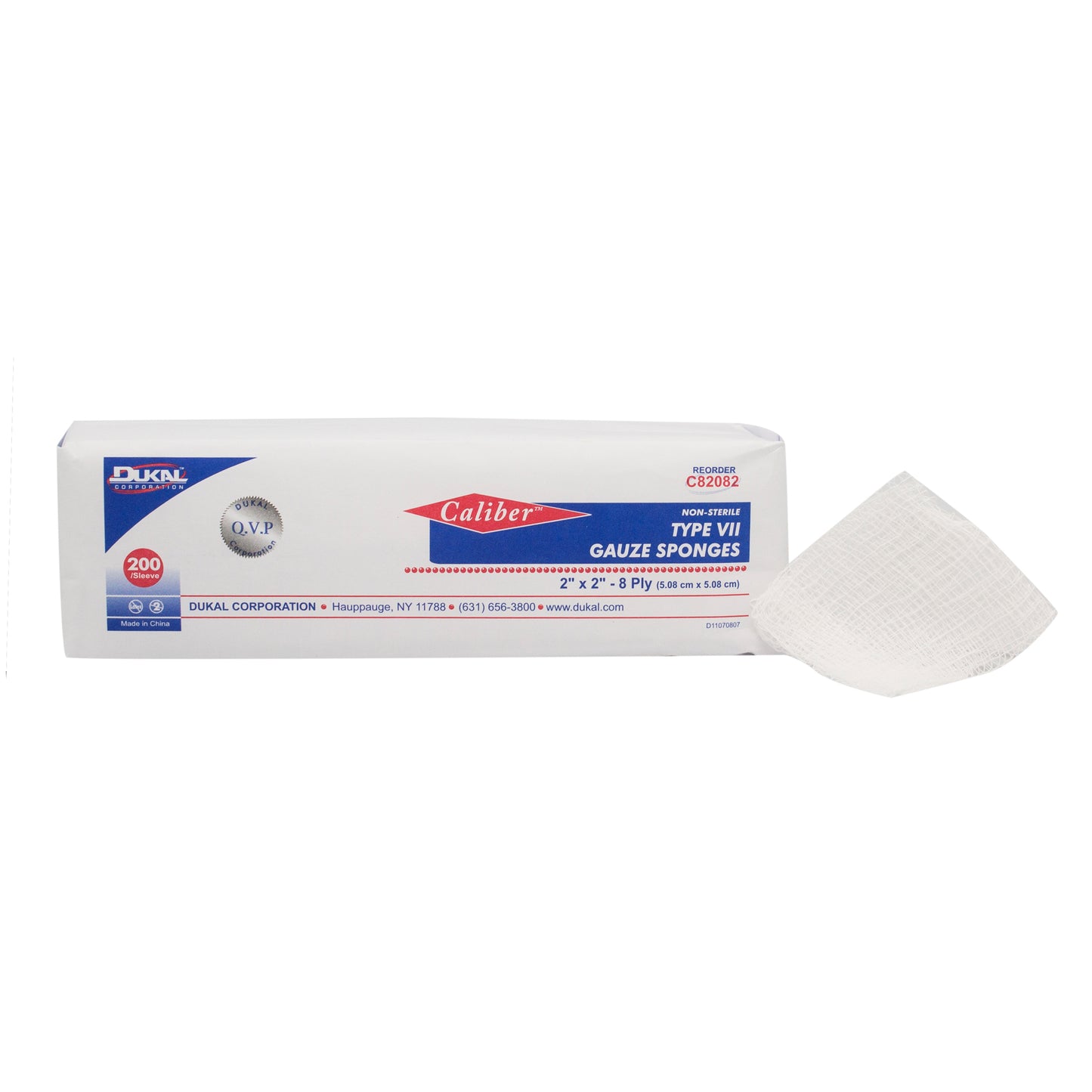 Type VII Gauze, Non-Sterile, 2" x 2", 8-ply