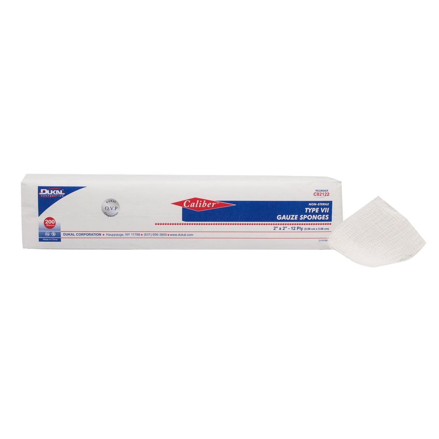Type VII Gauze, Non-Sterile, 2" x 2", 12-ply