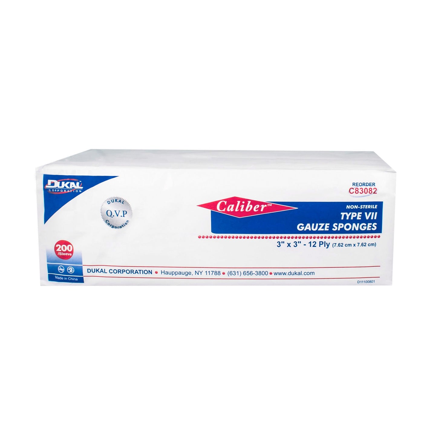 Type VII Gauze, Non-Sterile, 3" x 3", 12-ply
