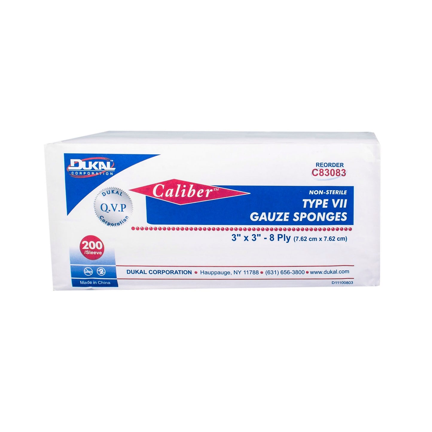 Type VII Gauze, Non-Sterile, 3" x 3", 8-ply