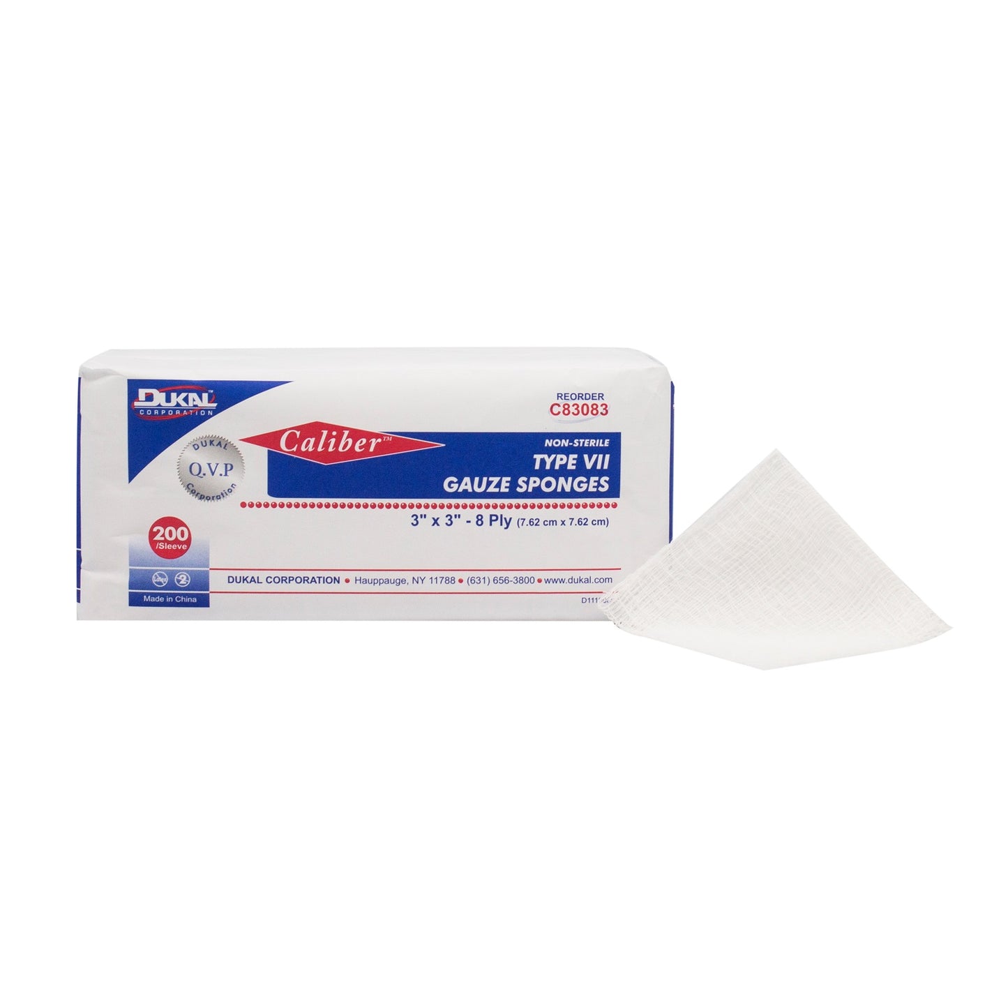 Type VII Gauze, Non-Sterile, 3" x 3", 8-ply