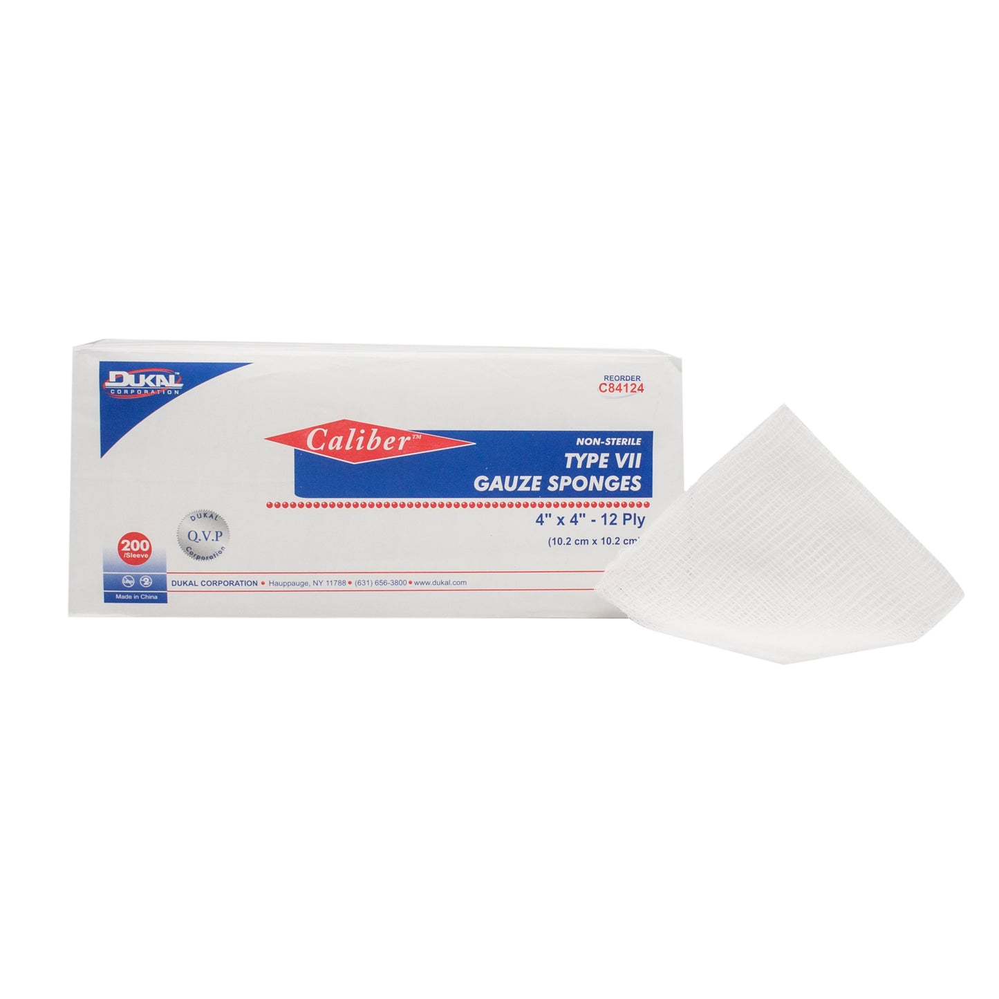 Type VII Gauze, Non-Sterile, 4" x 4", 12-ply
