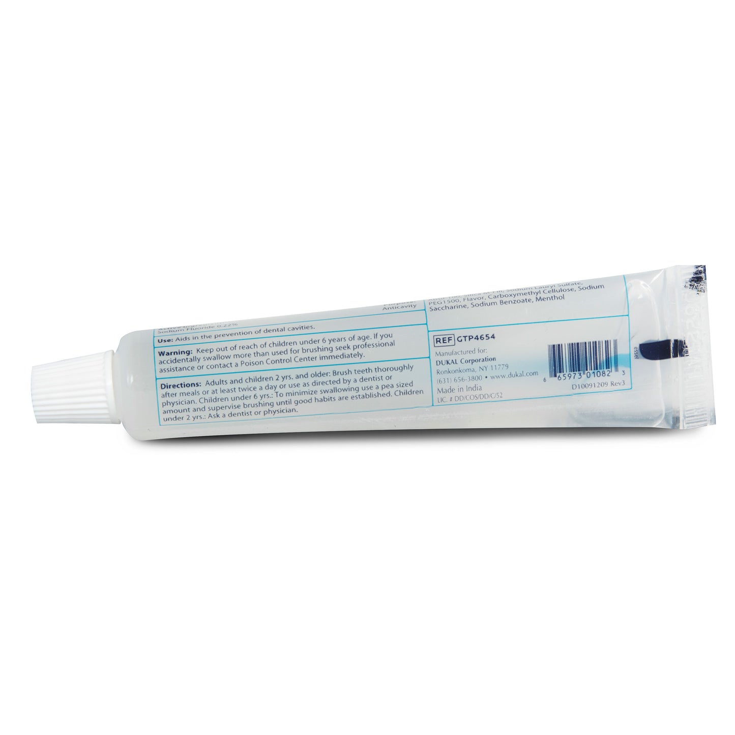 DawnMist® Toothpaste, Clear Gel, Fluoride - 0.6 oz tube