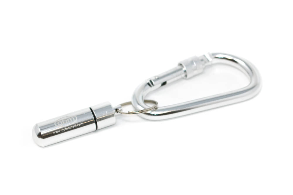 GBM - Med Secure Pill Keychain with Locking Carabiner