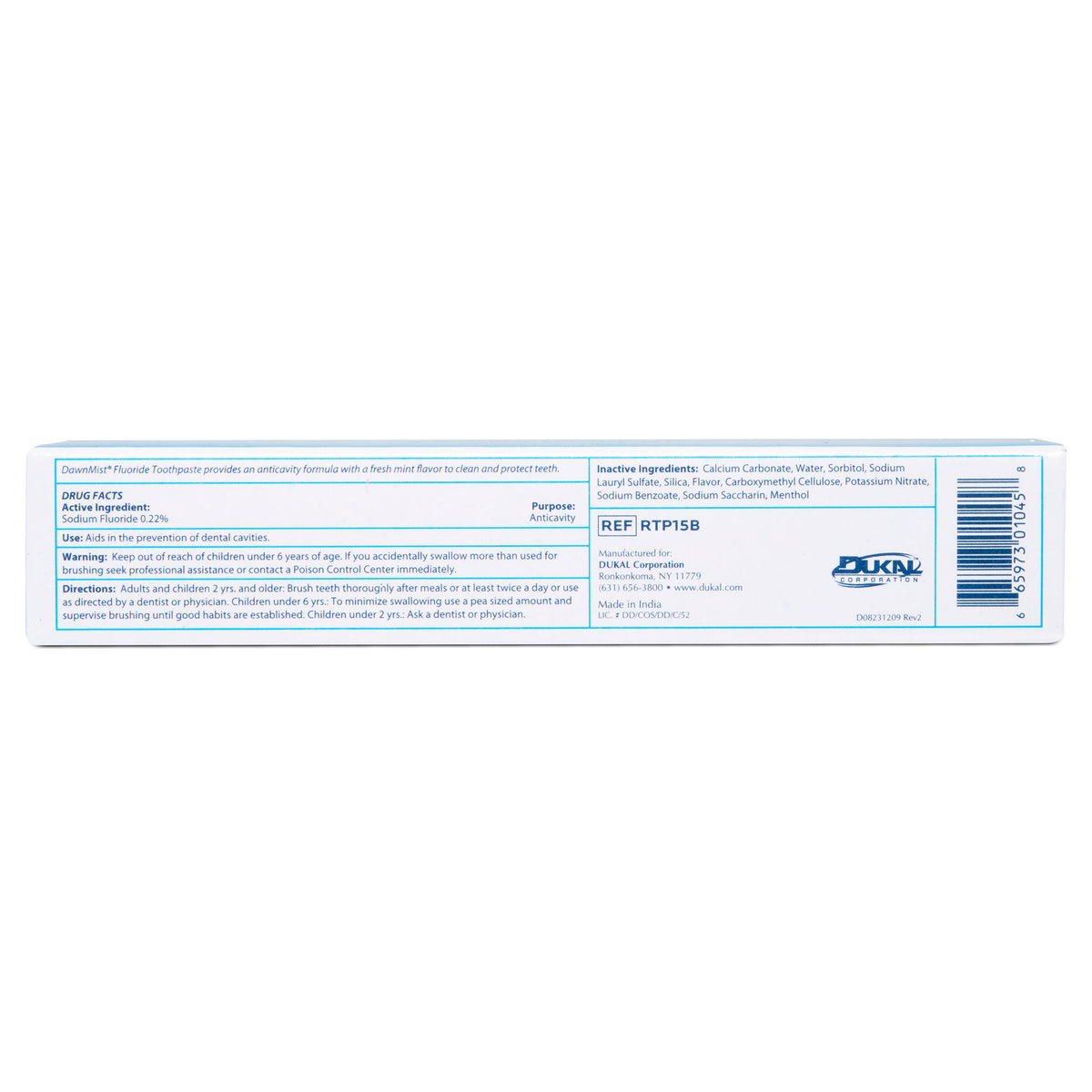 DawnMist® Toothpaste, 1.5 oz. Laminated Tube, Boxed GoBioMed