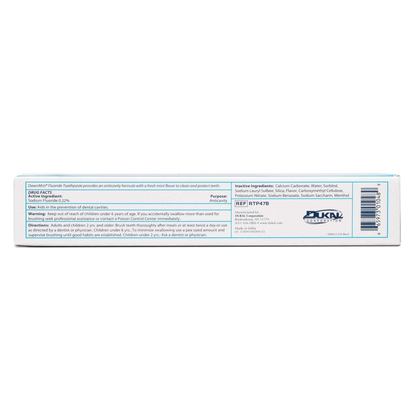 DawnMist® Toothpaste, 4.75 oz. Laminated Tube, Boxed