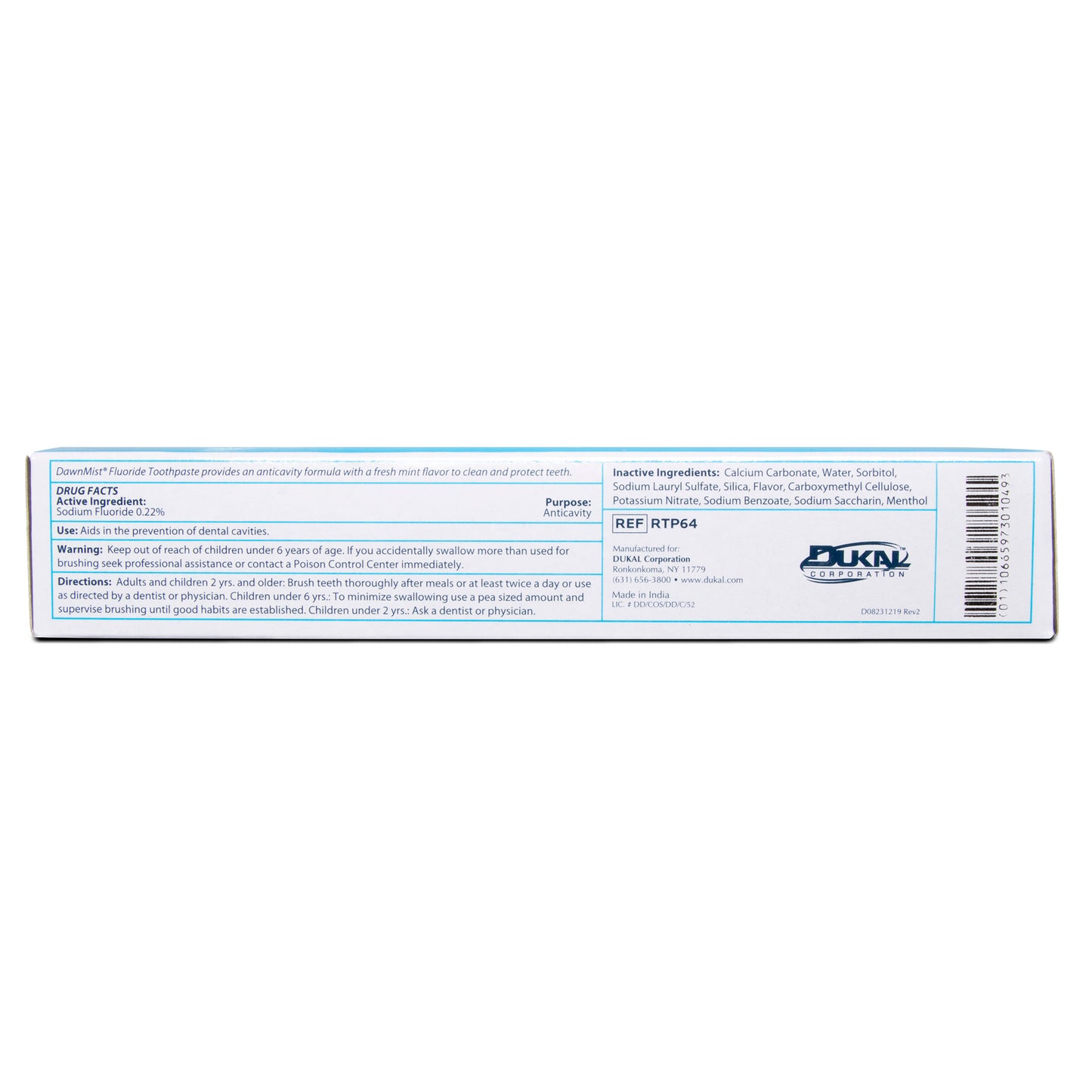 DawnMist® Toothpaste, 6.4 oz., Laminated Tube
