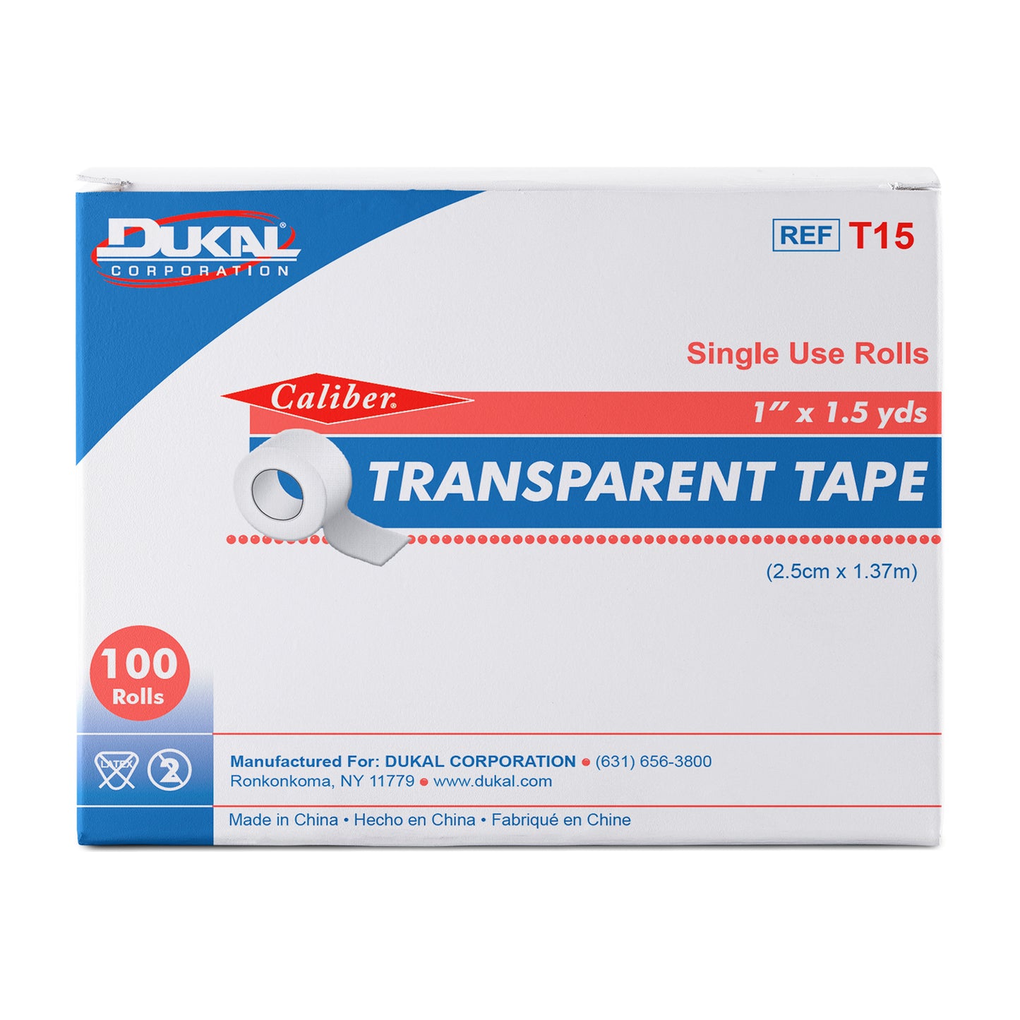 Transparent Tape Roll, 1" x 1.5yd, NS paper core