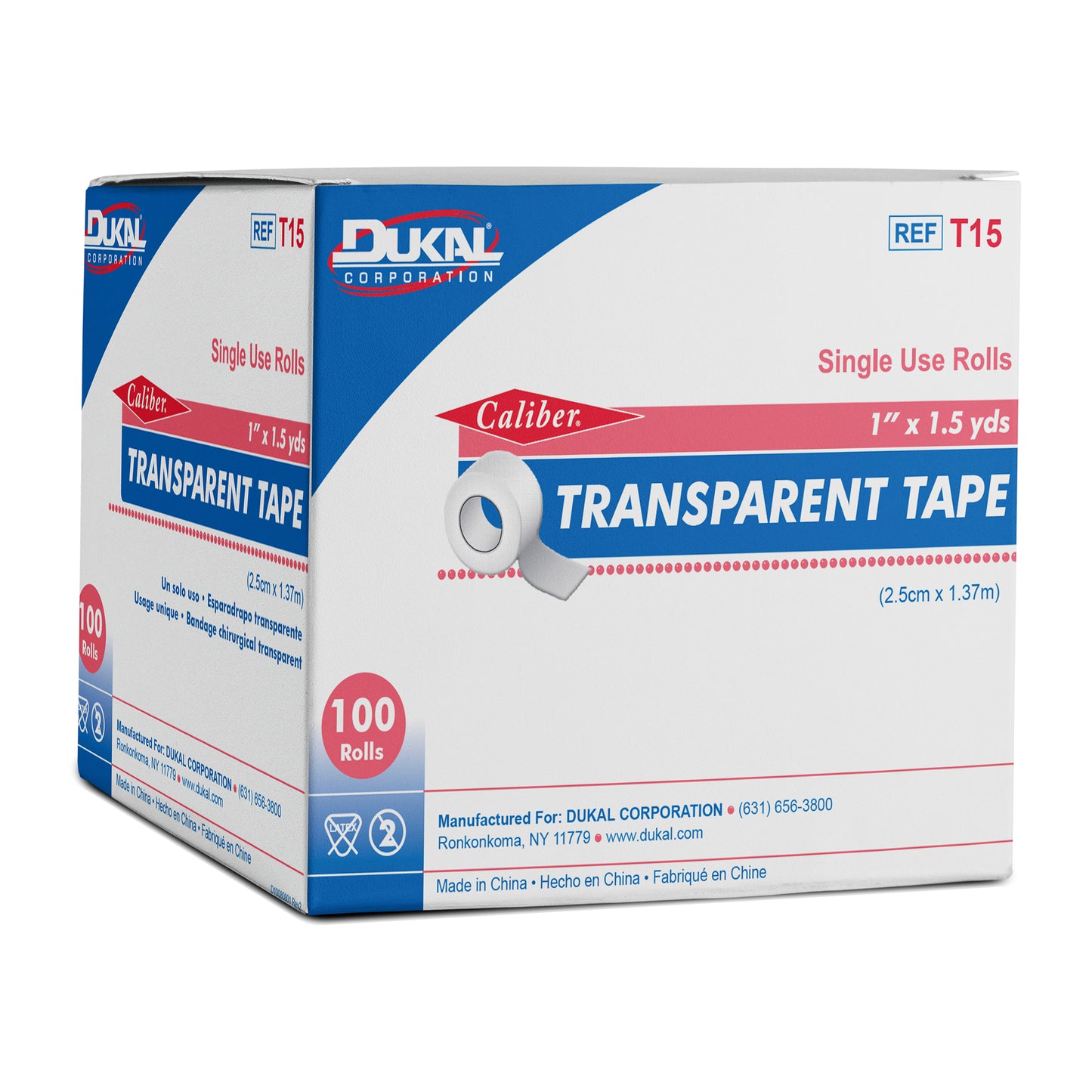 Transparent Tape Roll, 1" x 1.5yd, NS paper core