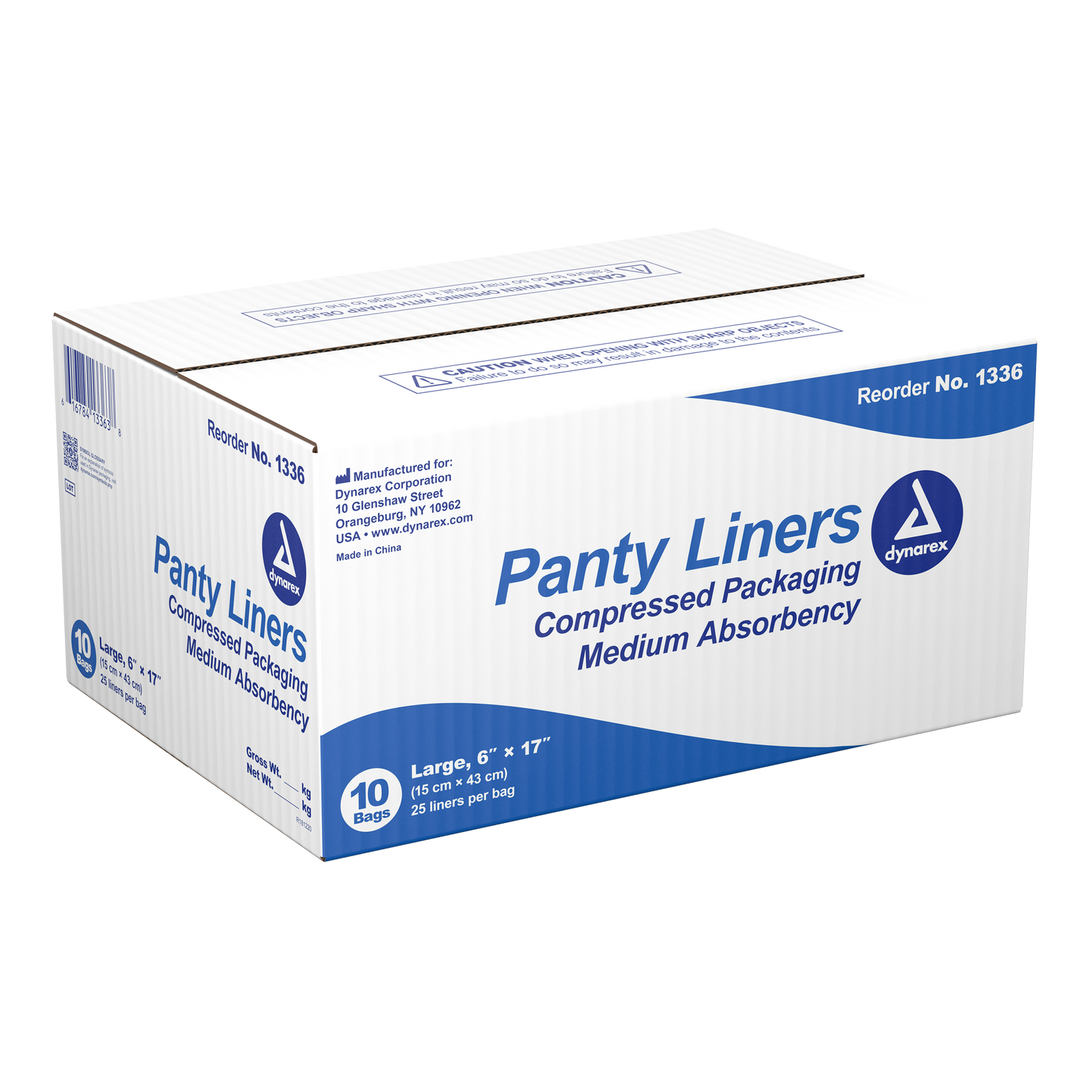 Dynarex - Panty Liners w/ Adhesive Tab 6" x 17" (18 g)