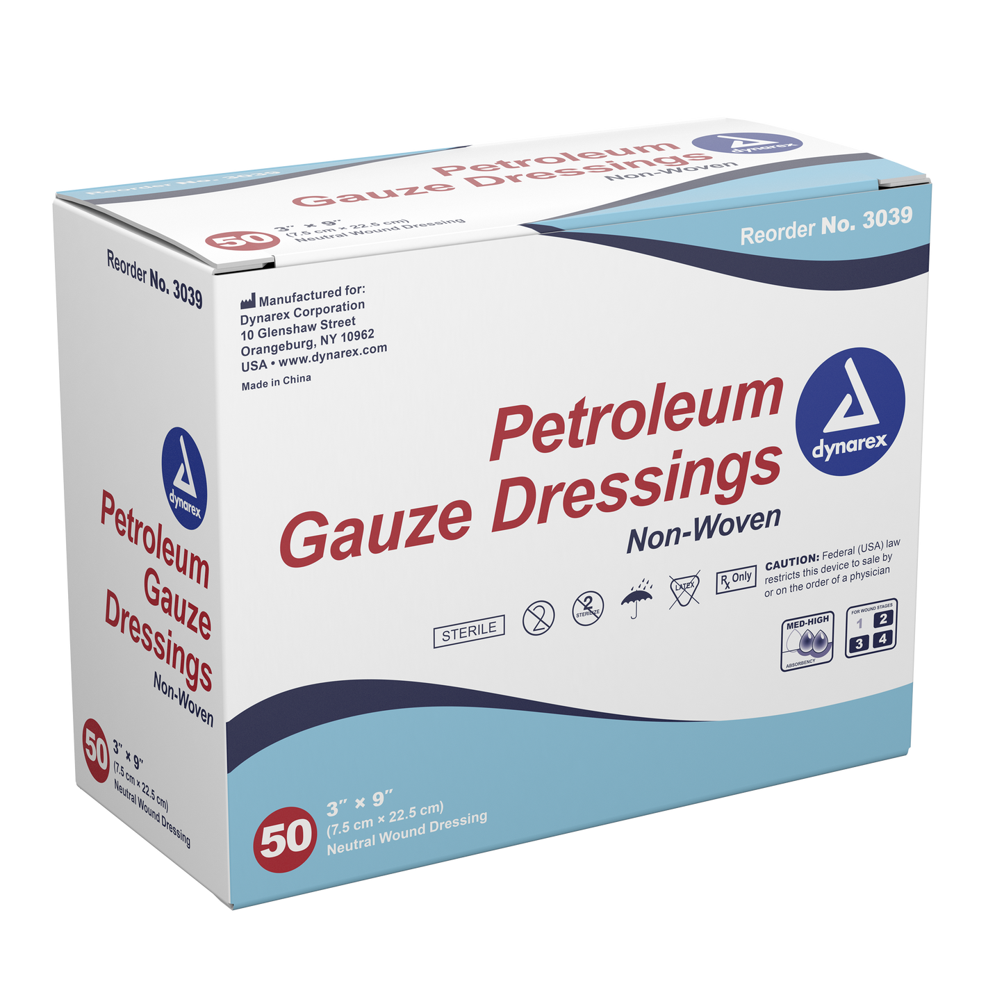 Dynarex - Petroleum Gauze Dressing - 3"x9"