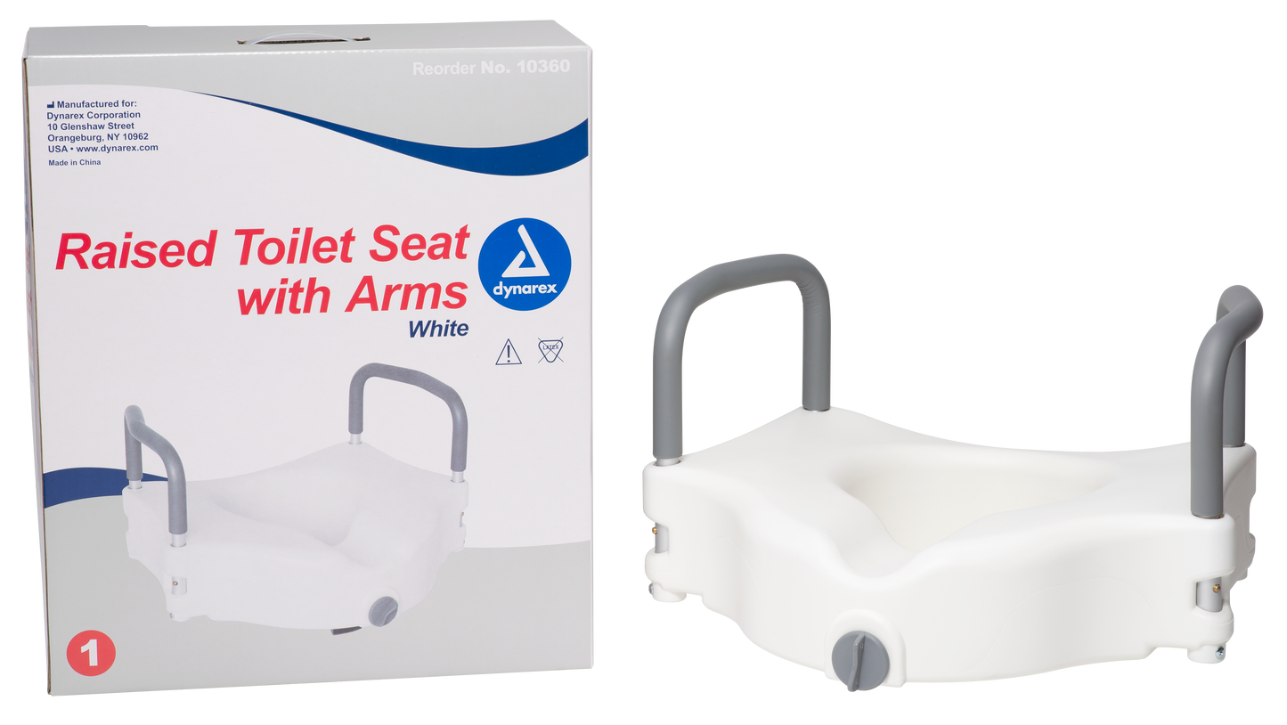 Dynarex - Raised Toilet Seat with Arms