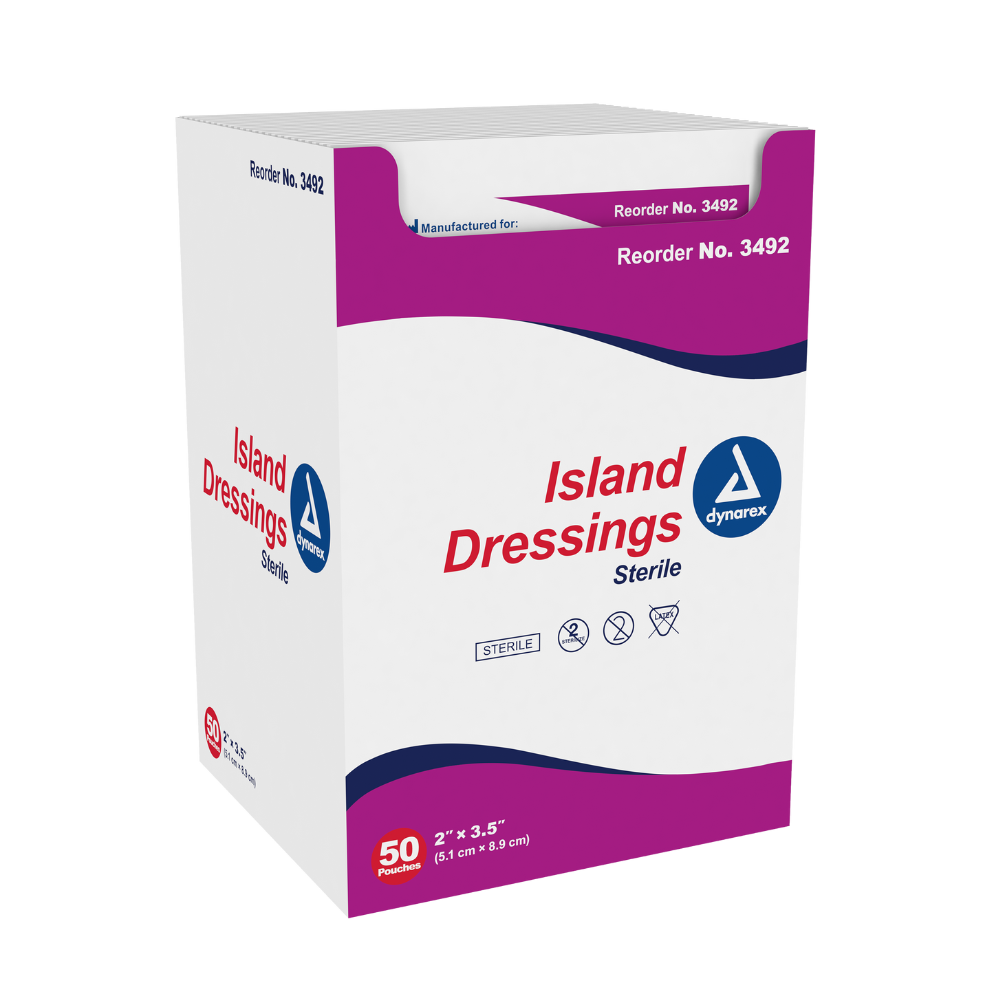 Dynarex - Sterile Island Dressing (indv. bagged) 2" x 3.5"