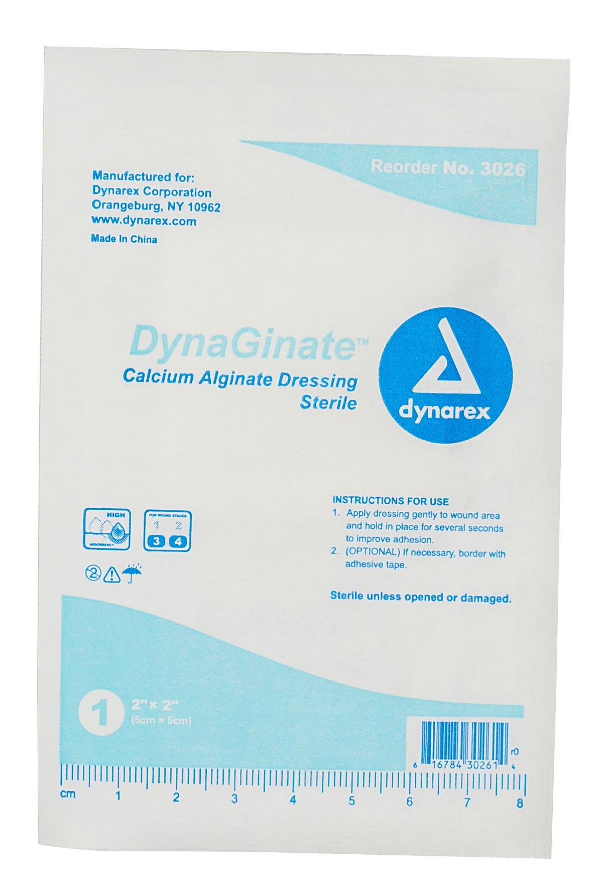 DynaGinate Calcium Alginate Dressing - 2"x2"