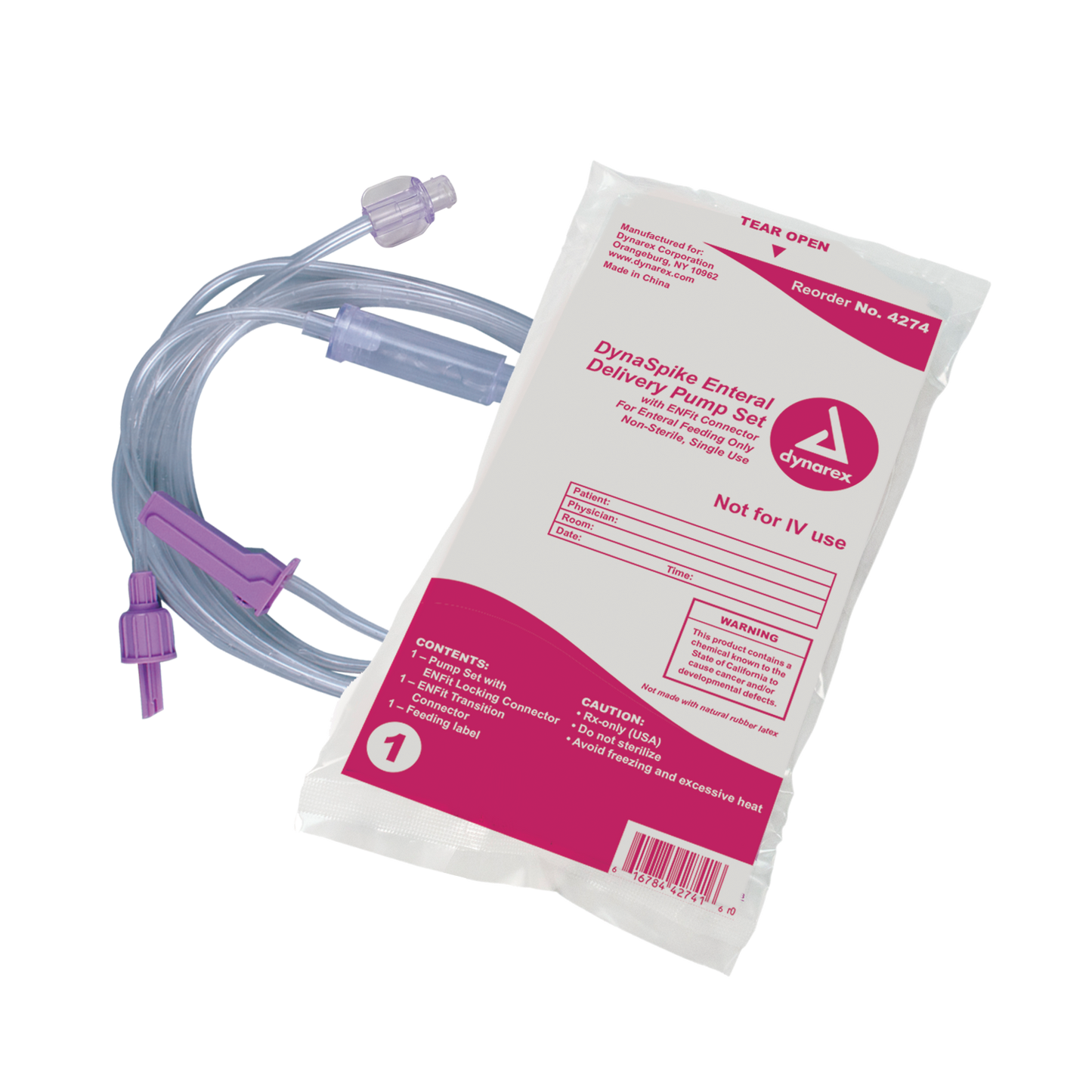 DynaSpike Enteral Delivery Pump Set with ENFit connector