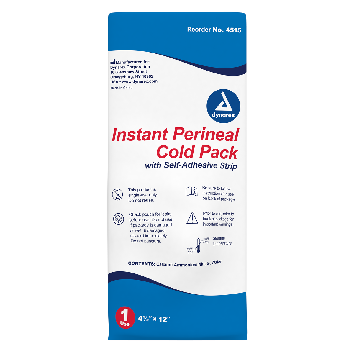 Dynarex Perineal Ice Packs for Postpartum Recovery - Postpartum Ice Packs  for Cold Therapy - Perineal Cold Pack with Self Adhesive Strip - Birthing