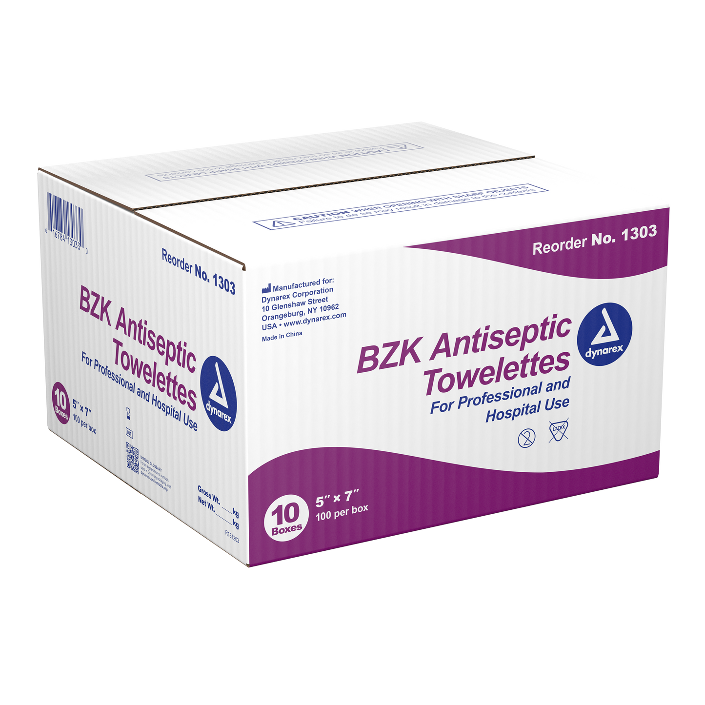 Dynarex - BZK Antiseptic Towelettes, 5" x 7"