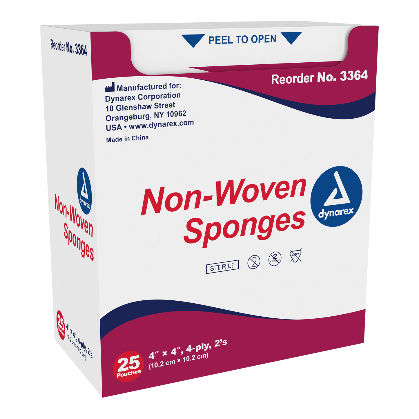 Dynarex - Non-Woven Sponge Sterile 2's 4"x 4" 4 Ply