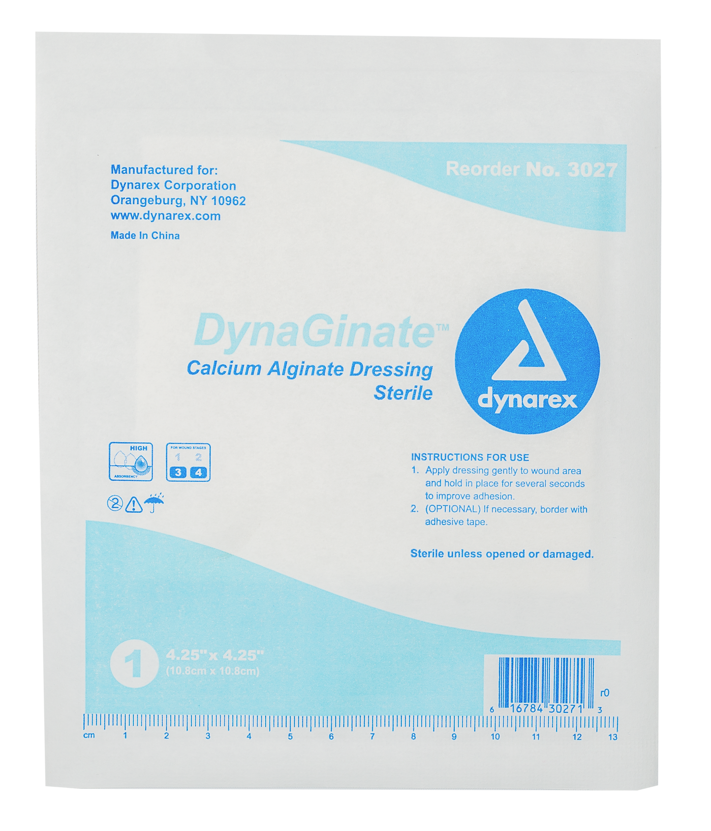 DynaGinate Calcium Alginate Dressing - 4.25″×4.25″