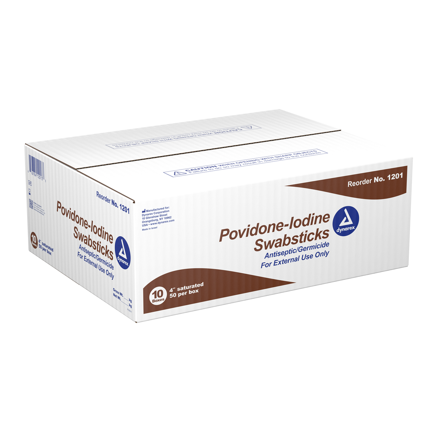 Dynarex - Povidone-Iodine Swabsticks, 1 swabstick per packet
