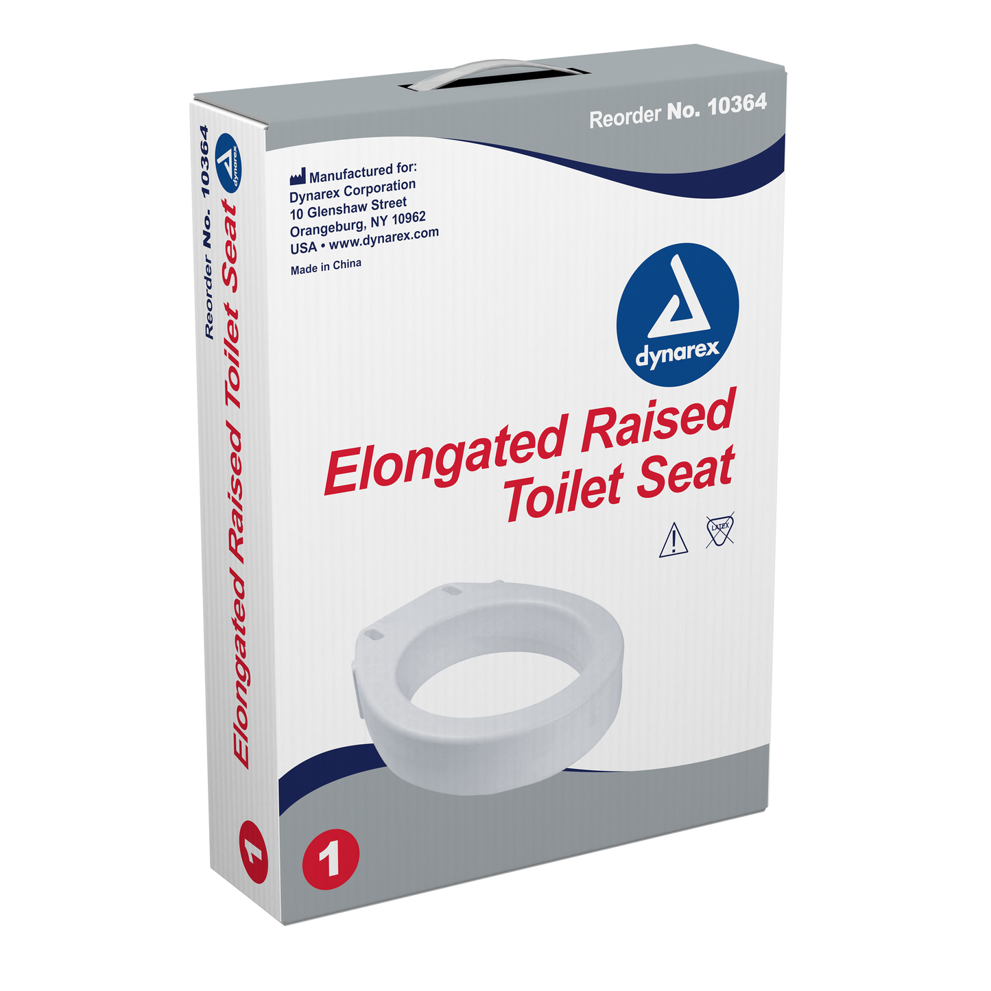 Dynarex - Elongated Raised Toilet Seat without Arms